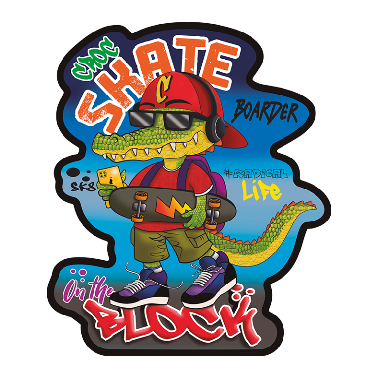 Crocodilo Skatista - 40x47cm